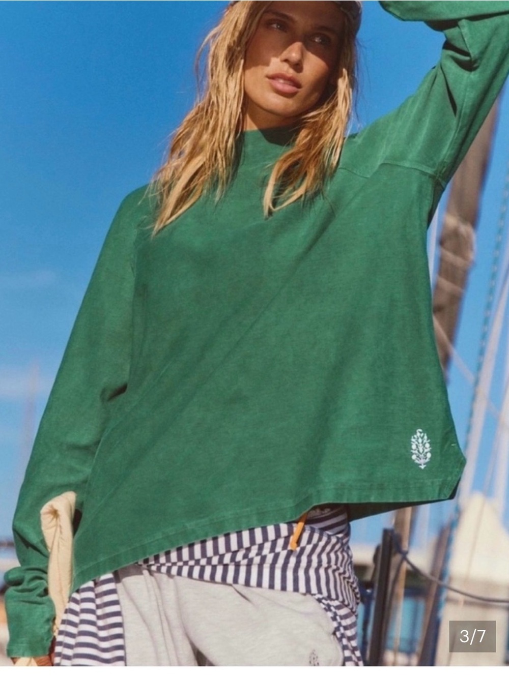 Free People Restoration Layer. NWT. Heritage green